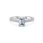14K arany Labor gyémánt gyűrű 1 ct + 0,28 ct emerald csiszolás