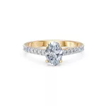 14K arany Labor gyémánt gyűrű 1 ct + 0,28 ct oval csiszolás