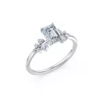 14K arany Labor gyémánt gyűrű 1 ct + 0,25 ct emerald csiszolás