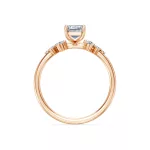 14K arany Labor gyémánt gyűrű 1 ct + 0,25 ct emerald csiszolás