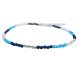 Aquamarine rock crystal blue bracelet with silver clasp