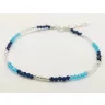 Aquamarine rock crystal blue bracelet with silver clasp