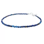 Lapis lazuli blue beaded bracelet with silver clasp