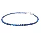 Lapis lazuli blue beaded bracelet with silver clasp