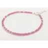 Faceted ruby bead bracelet with silver clasp