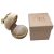 Premium velvet round jewelry box with bow, beige