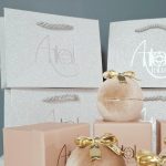 Premium velvet round jewelry box with bow, beige