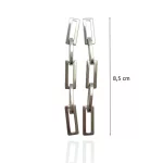 Lógó téglalapok 8.5 cm nemesacél geometrikus fülbevaló