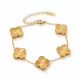 Arany színű nemesacél lóhere karkötő