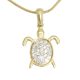 Long and Rich Life Turtle Gold Pendant