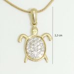 Long and Rich Life Turtle Gold Pendant