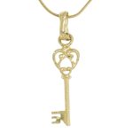 Key to Secrets gold pendant