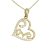 Heart-shaped LOVE gold pendant