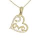Heart-shaped LOVE gold pendant