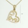 Heart-shaped LOVE gold pendant