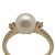Gold ring with white freshwater pearl