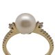 Gold ring with white freshwater pearl