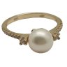 Gold ring with white freshwater pearl