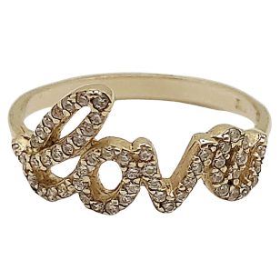 Gold LOVE ring