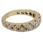 Gold ring with zirconia stones in a circle