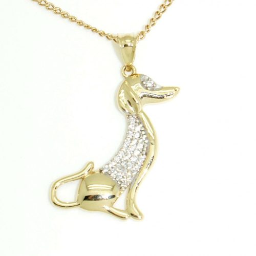 Sitting dachshund gold pendant