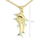 Pair of Dolphins Gold Pendant