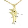 Pair of Dolphins Gold Pendant