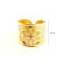   Gold band ring / Wide band with stylized pattern, larger size