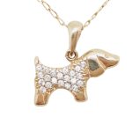 Standing dachshund gold pendant
