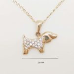 Standing dachshund gold pendant