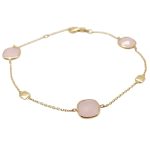 Pink stone gold bracelet with rose quartz