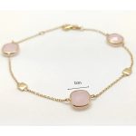 Pink stone gold bracelet with rose quartz
