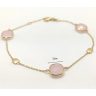 Pink stone gold bracelet with rose quartz