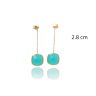 Gold-tone turquoise earrings with agate stones