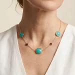 Arany türkiz nyakék achát kövekkel