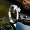  Unique classic diamond engagement ring 0.36 carats brilliant white gold
