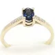Gold ring with sapphire and brilliant-cut stones