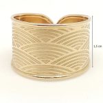 Gold band ring / Wide band with sunset design, larger size