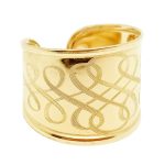 Gold band ring with infinite vine, larger size
