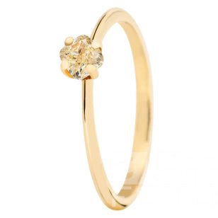   Unique cushion diamond ring, gold, 0.39 carats, brilliant cut
