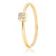 Unique princess diamond ring in yellow gold with a 0.225 ct brilliant-cut diamond