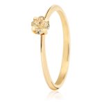 Unique cushion diamond ring, gold, 0.405 carats, brilliant cut