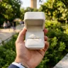 Egyedi szív gyémánt gyűrű fehér arany 0.3 karát briliáns