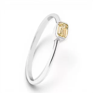   Egyedi emerald gyémánt gyűrű fehér arany 0.265 karát briliáns
