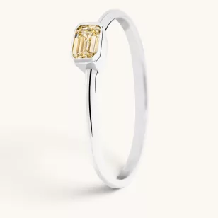   Egyedi emerald gyémánt gyűrű fehér arany 0.265 karát briliáns
