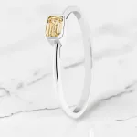 Egyedi emerald gyémánt gyűrű fehér arany 0.265 karát briliáns