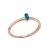 Rose gold ring with a marquise-cut blue topaz stone