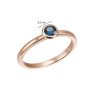 Rose gold ring with London blue topaz stone, round