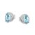 White gold stud earrings with blue topaz stones