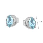 White gold stud earrings with blue topaz stones